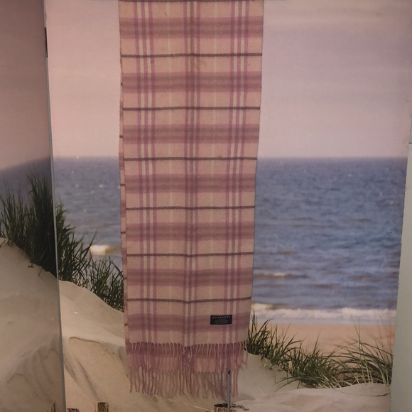 Genuine Burberry Cashmere Pink stripe scarf - Picture 5 of 9